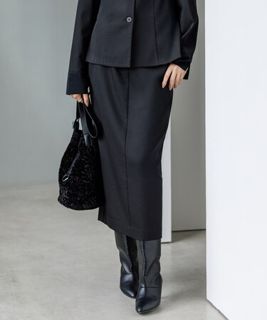 ウォームサテン Iラインスカート