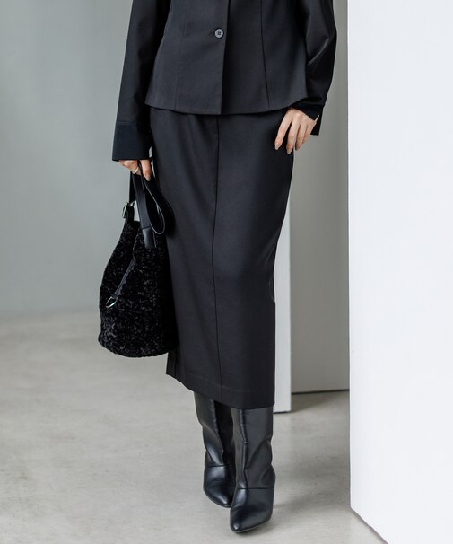 ウォームサテン Iラインスカート