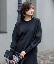 【洗える】 シルキーウールダブルフェイス ニットプルオーバー