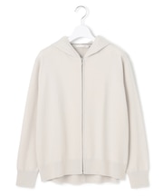 【洗える】ソフトカシミヤミックス ジップアップ ニットパーカー