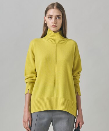 【洗える】ソフトカシミヤミックス ハイネックニット