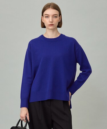 【洗える】ソフトカシミヤミックス クルーネックニット