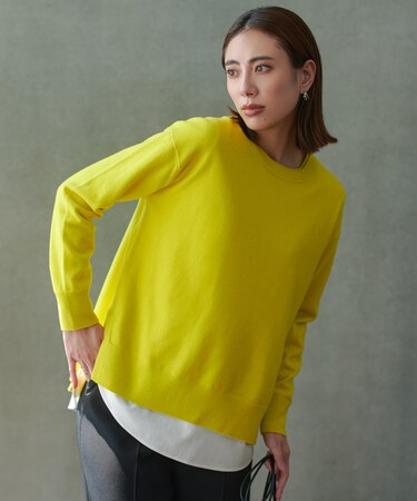 【新色追加・洗える】ソフトカシミヤミックス クルーネックニット