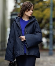 【WEB限定カラーあり・撥水加工】ADSダウン フーデットミドル丈コート