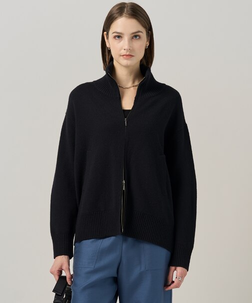 【洗える】ソフトカシミヤミックス ニットトラックジャケット