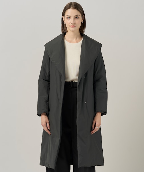 【撥水加工】ADS ダウン ショールカラーロングコート