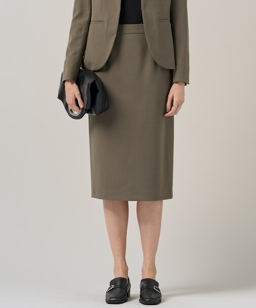 【UVカット・洗える】ウール2WAYストレッチ タイトスカート