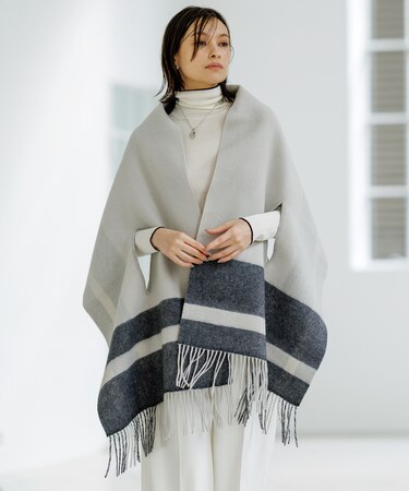 【リバーシブル可】アイレット 大判ストール