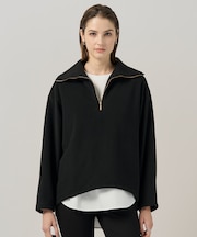 【洗える】 トスカーナフリース ハーフジッププルオーバー