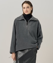 【洗える】 トスカーナフリース ハーフジッププルオーバー