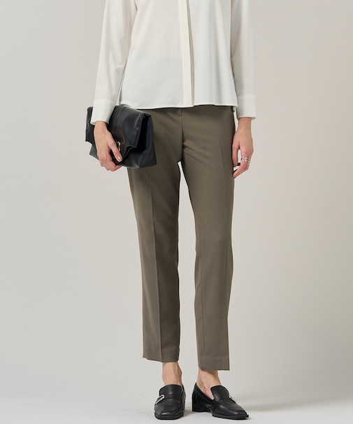 【UVカット・洗える】ウール2WAYストレッチ スティックパンツ