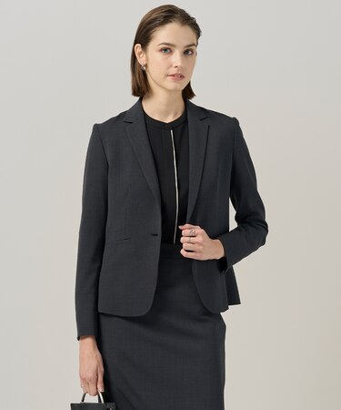 【UVカット・洗える】ウール2WAYストレッチ テーラードジャケット