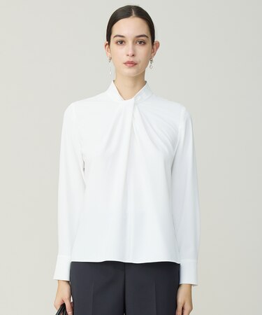 ストレッチジョーゼット ボウタイライク ブラウス