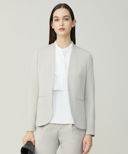 ストレッチジョーゼット ラッフルディテール ブラウス