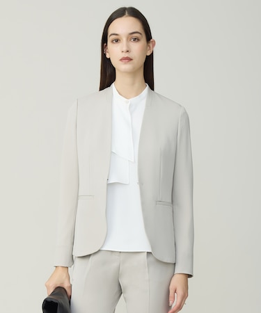 ストレッチジョーゼット ラッフルディテール ブラウス