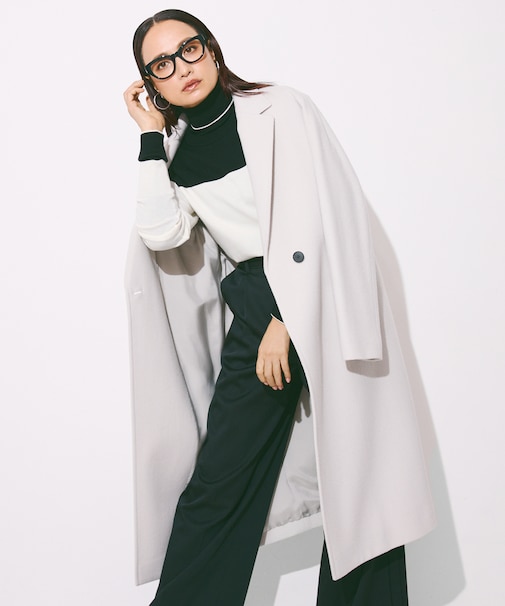 ウールカシミヤメルトン チェスターコート