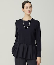 レーヨンシルクストレッチブレンド ドッキングペプラムプルオーバー