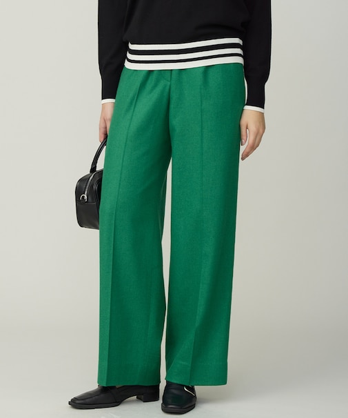 ウォッシャブルライトウール ストレートパンツ