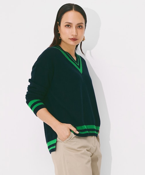 ハイゲージソフトウール チルデンVネックプルオーバー