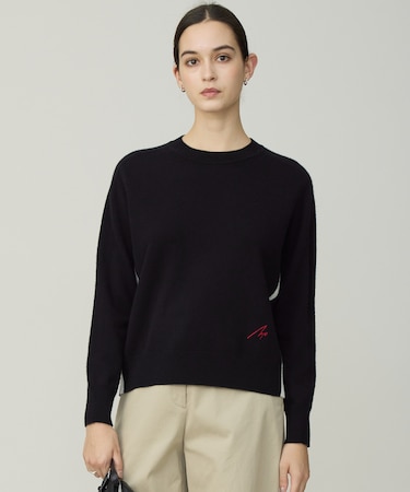 【30th ANNIVERSARY】 カシミヤブレンド 配色デザインプルオーバー