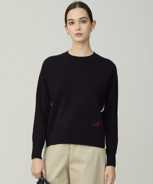 【30th ANNIVERSARY】 カシミヤブレンド 配色デザインプルオーバー