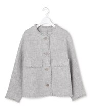 ライトブッチャーツイード ノーカラージャケット
