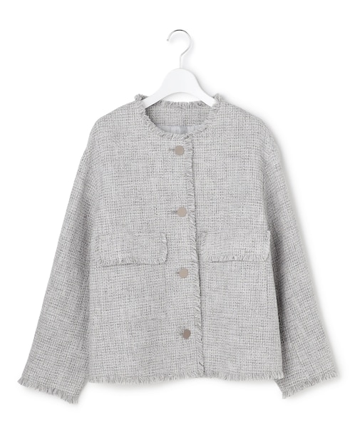 ライトブッチャーツイード ノーカラージャケット