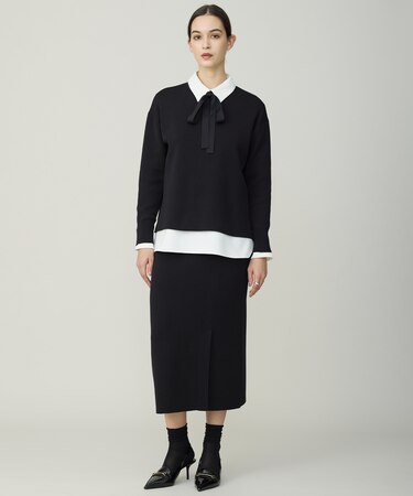 コットンポリエステルスムース ニットスカート