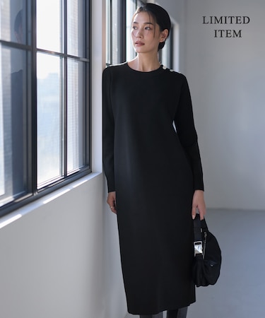 【WEB限定】 ウールブレンドダブルフェイス ニットワンピース