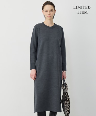 【WEB限定】 ウールブレンドダブルフェイス ニットワンピース