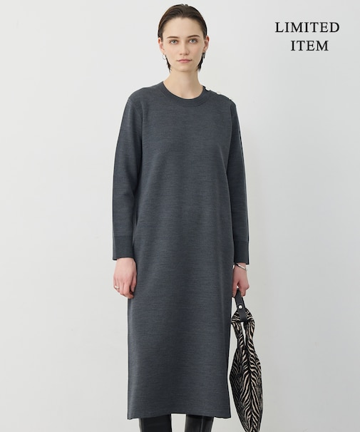 【WEB限定】 ウールブレンドダブルフェイス ニットワンピース