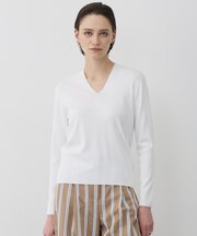 シンセティックフルニードル Vネックニット