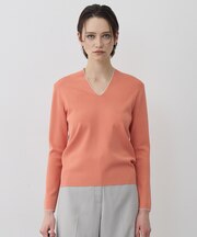シンセティックフルニードル Vネックニット