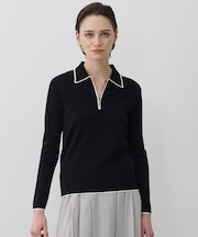 シンセティックフルニードル ハーフジップニット