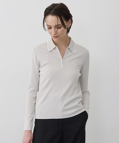 シンセティックフルニードル ハーフジップニット