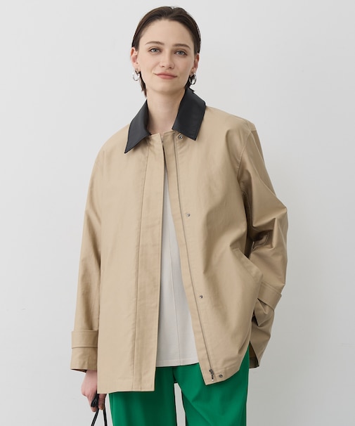 【配色襟取り外し可能】ライトモールスキン キルトライナー付きバーンジャケット