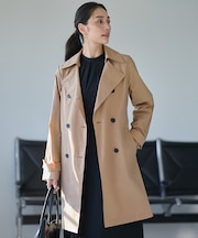 【2WAY仕様】メモリーストレッチタフタ トレンチコート