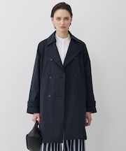 【2WAY仕様】メモリーストレッチタフタ トレンチコート