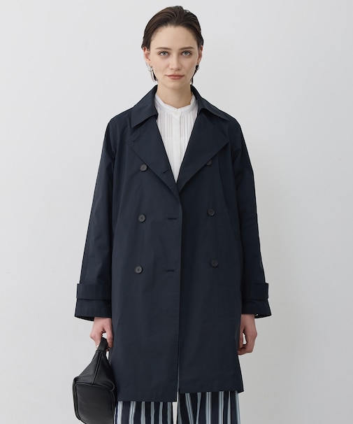 【2WAY仕様】メモリーストレッチタフタ トレンチコート