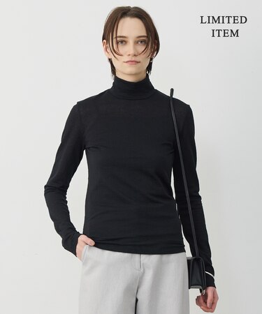 【WEB限定】 コットンレーシージャガード ハイネックカットソー