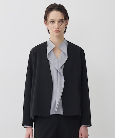 ナイロンストレッチポンチ ノーカラージャケット