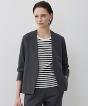 ナイロンストレッチポンチ ノーカラージャケット