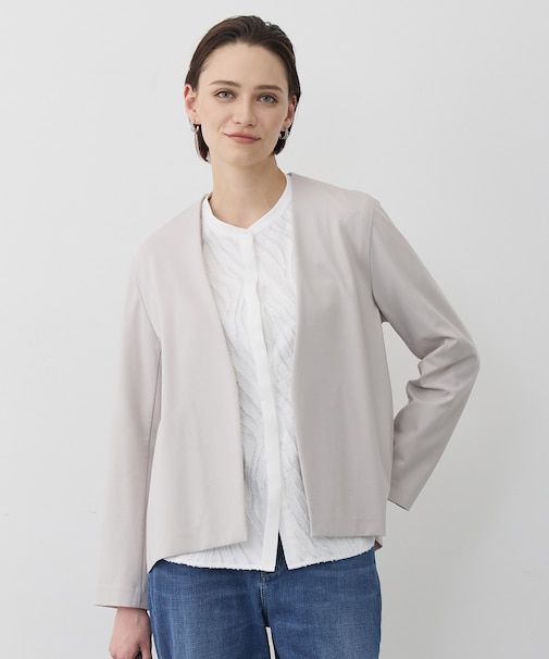 ナイロンストレッチポンチ ノーカラージャケット