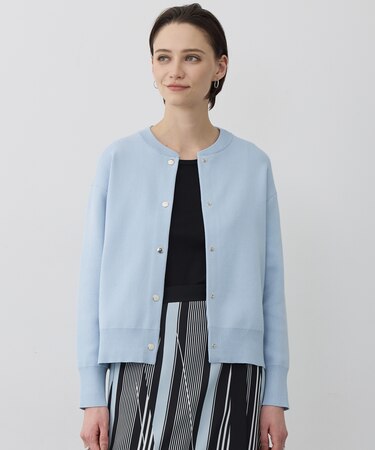コットンポリエステルスムース カーディガン