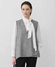 ライトスラブツイード Vネックジレ