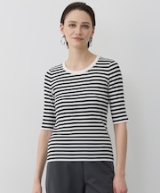 4×2リブ プルオーバーカットソー