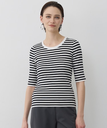 4×2リブ プルオーバーカットソー