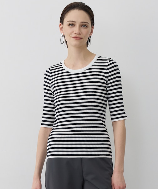 4×2リブ プルオーバーカットソー