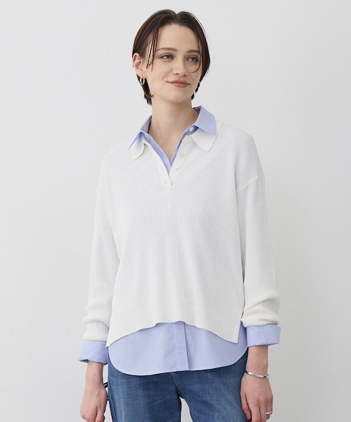 マーセライズコットンポロ ニット