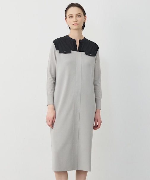 クリアレーヨンストレッチ ニットワンピース